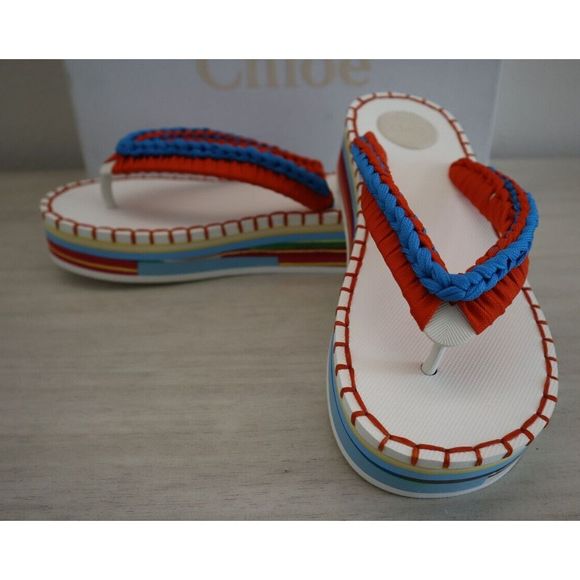 Chloe C22U620Y2 Women’s Sz 39 / US 9 Multicolor Lou Flat Platform Sandals $595 - Picture 9 of 12